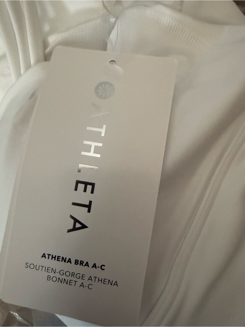 Athleta White One-Shoulder Crop Sports Bra - Picture 5 of 5